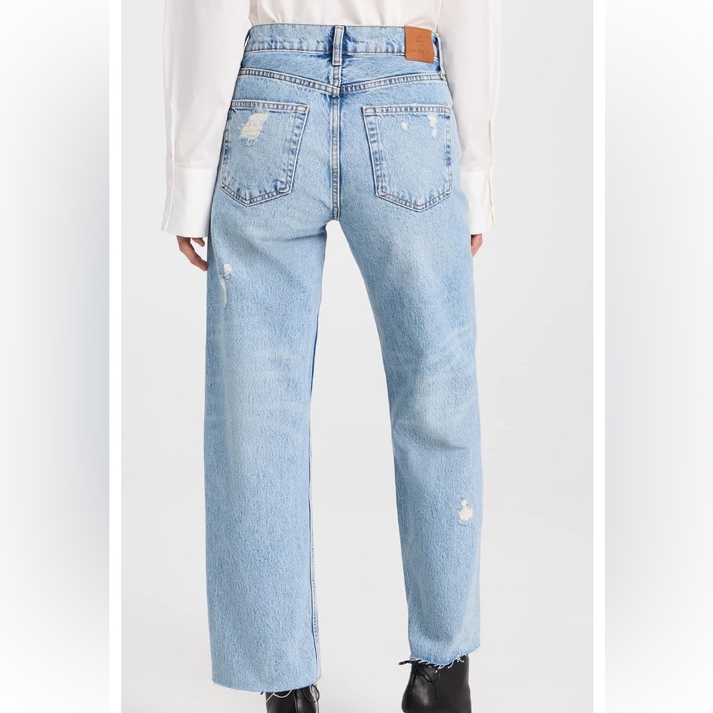 Anine Bing Light Blue Straight Leg Jeans - Picture 2 of 3